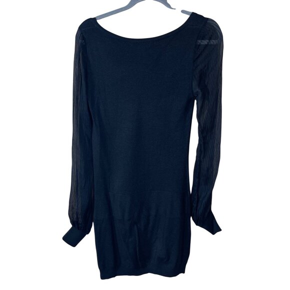 Arden B Bodycon Dress Black Sheer Sleeve Silk Cocktail Mini Size S Small - Picture 2 of 6